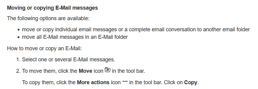 How to Move or Copy mail messages