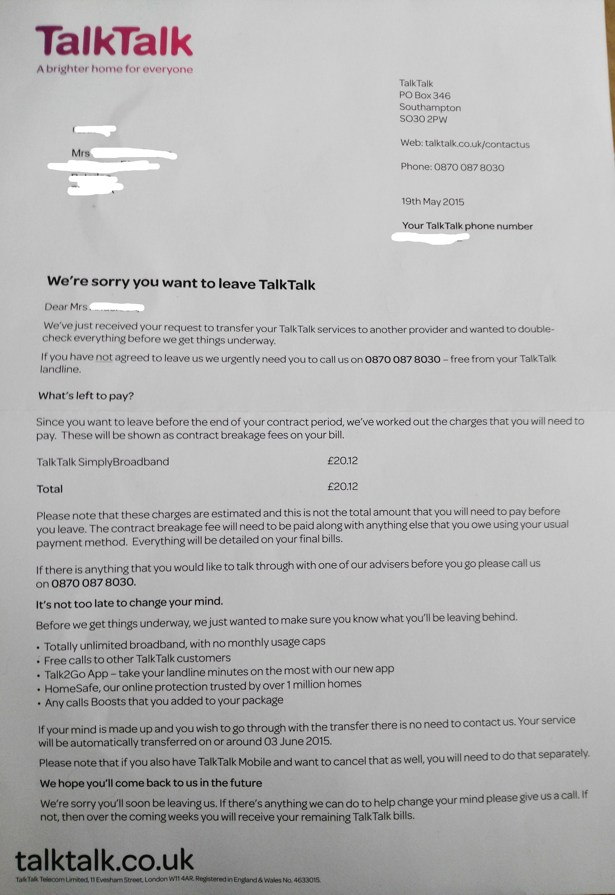 Billing issue - TalkTalk Help & Support