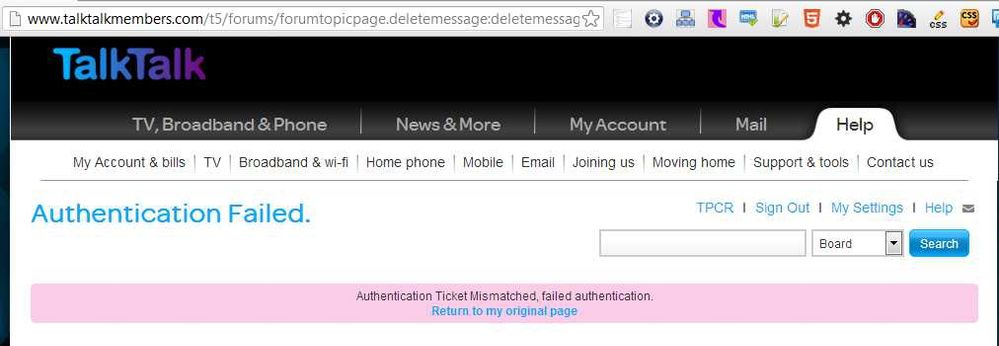 Authentication Failed