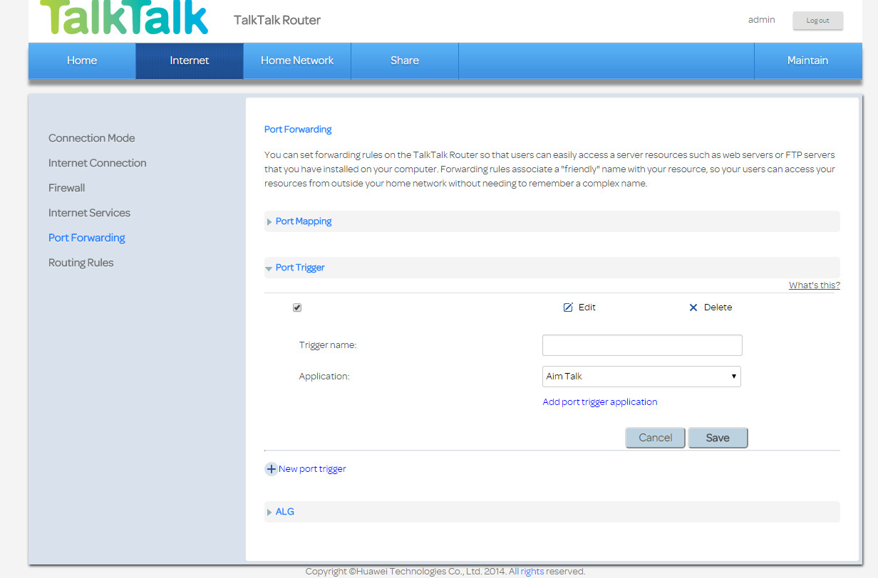 huawei HG633 router TalkTalk Help & Support