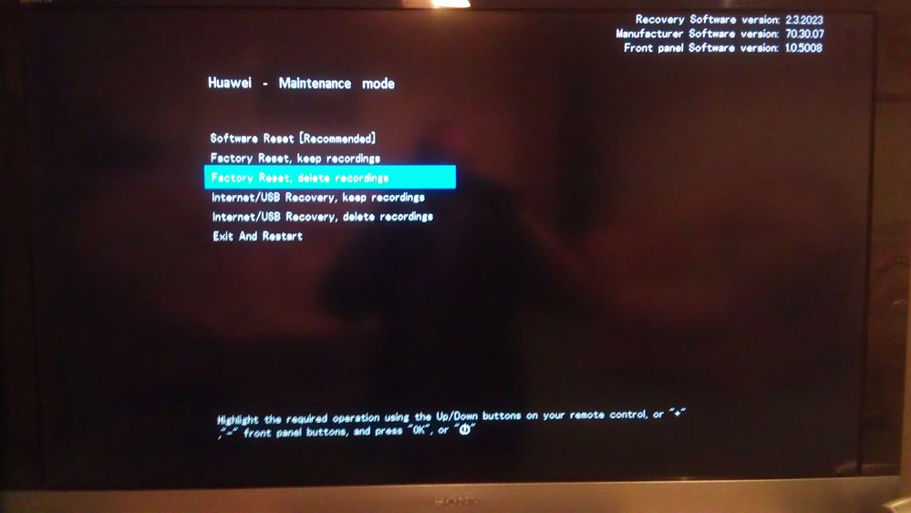 Factory reset