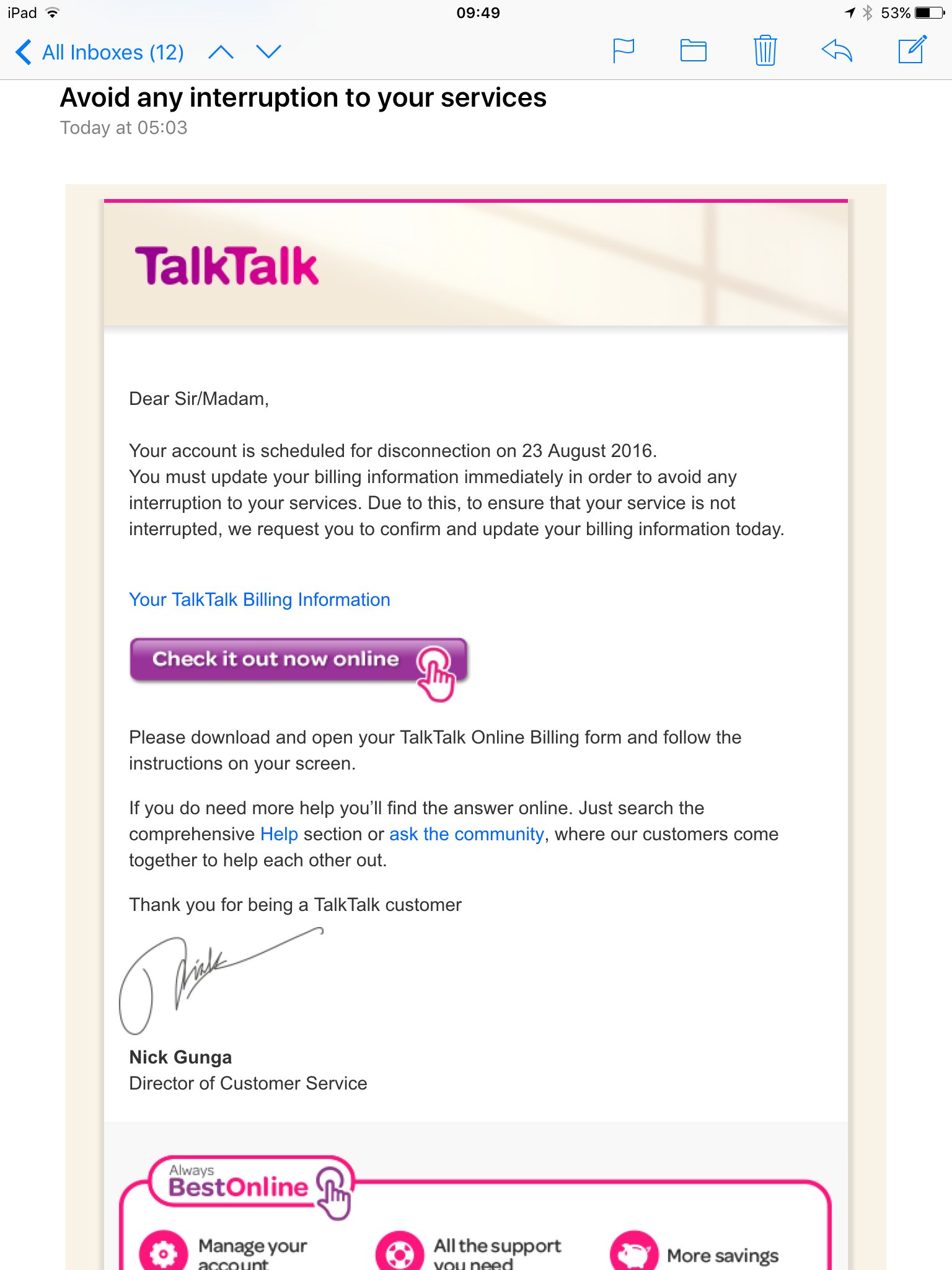 Solved Scan Email With Talktalk Co Uk Address Talktalk Help And Support