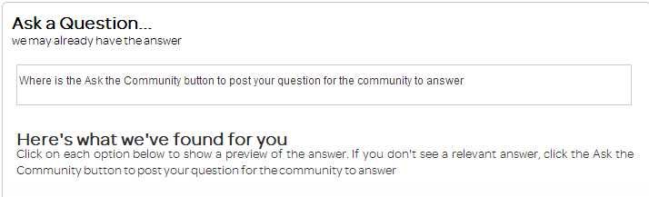 Ask the Community button to post your question for the community to answer