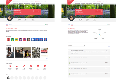 Profile page