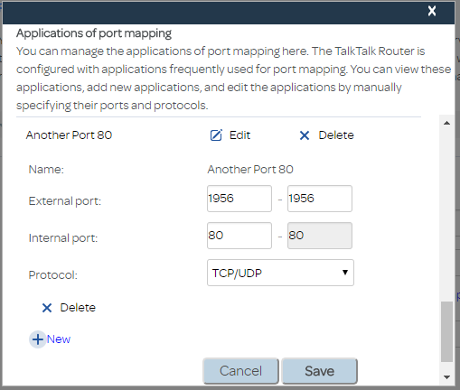 YetAnotherPort80 Portforwarding entry.png