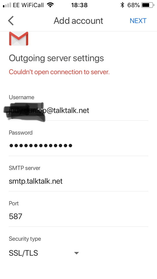 Email won't send from webmail or mymail app TalkTalk Help & Support