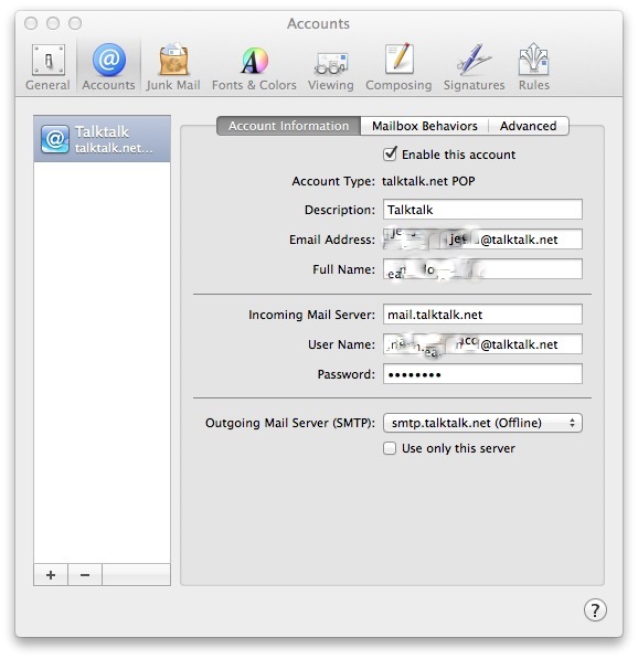 Sending email from imac using 4G co... TalkTalk Help