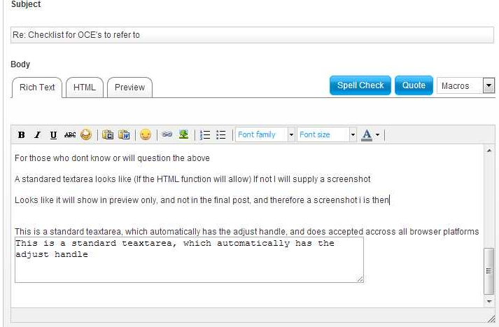 Textarea auto renders accross browsers