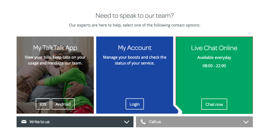 Re Live Chat Link Not Working TalkTalk Help Support