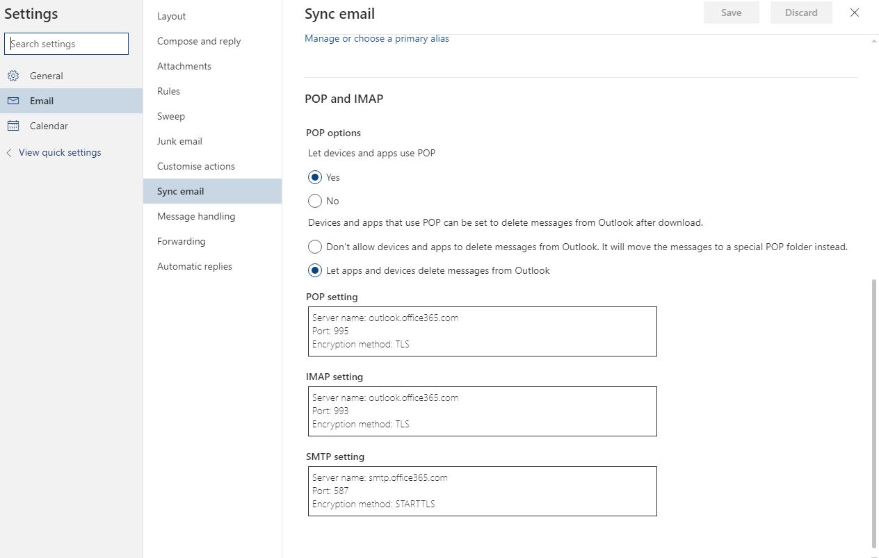 Email Settings - TalkTalk Help & Support