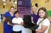 Helen Fletcher, Marketing Manager of York's Ultra Fibre Optic (right) with Head Teacher, Alex Winter, Alfie Edwards and Jodie Wood at Hob Moor Community Primary Academy.jpg