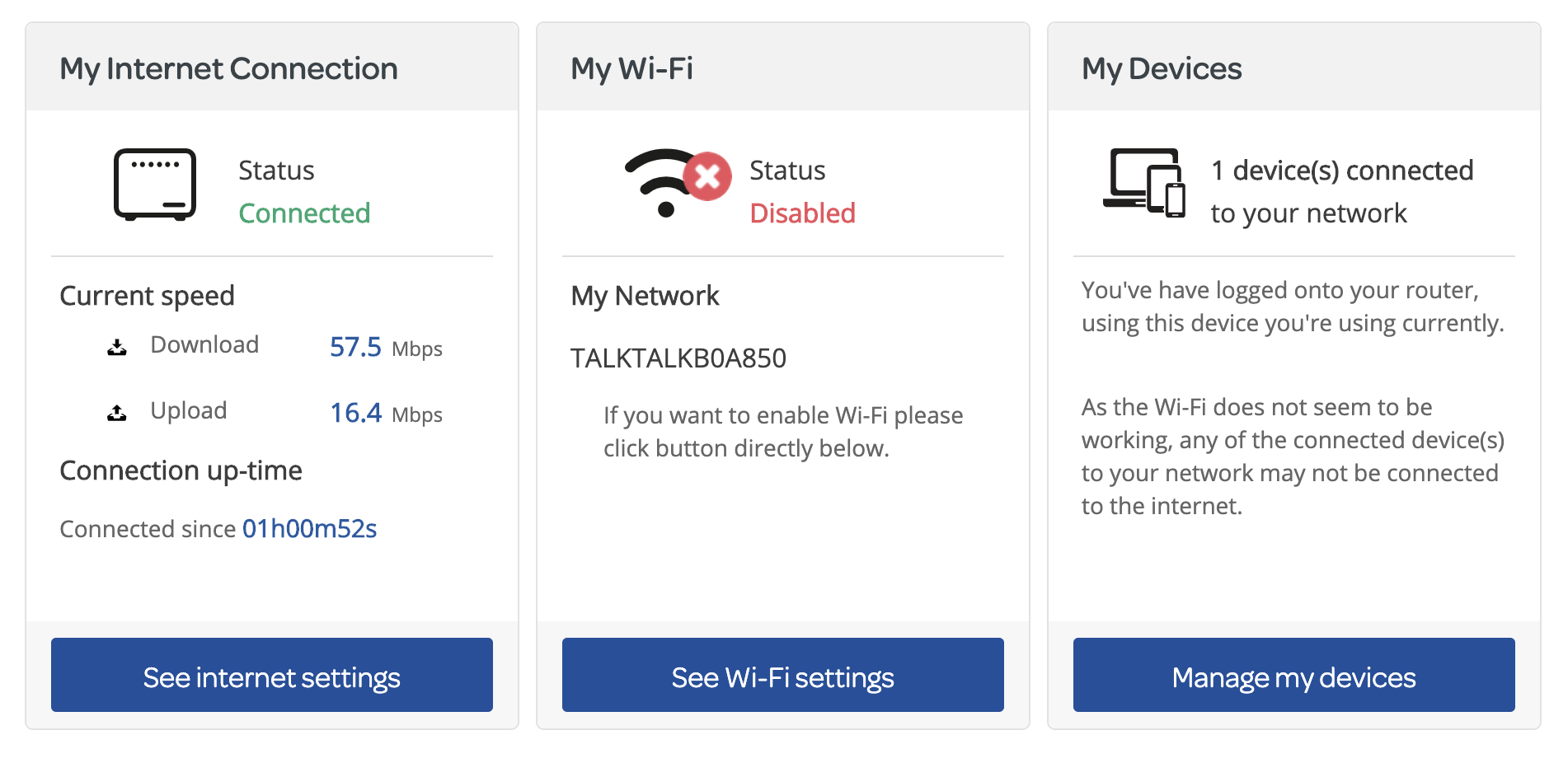 Fast at modem, slow behind router TalkTalk Help & Support