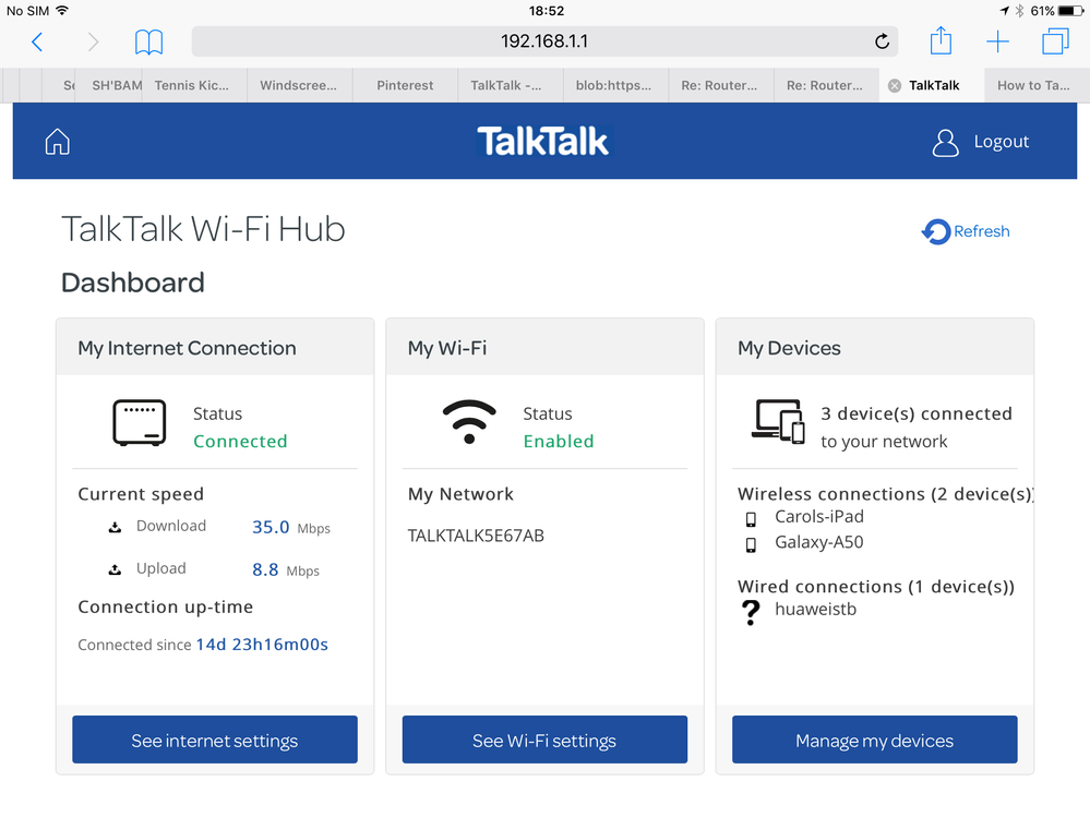 Router password is not working when I try to conne... TalkTalk Help