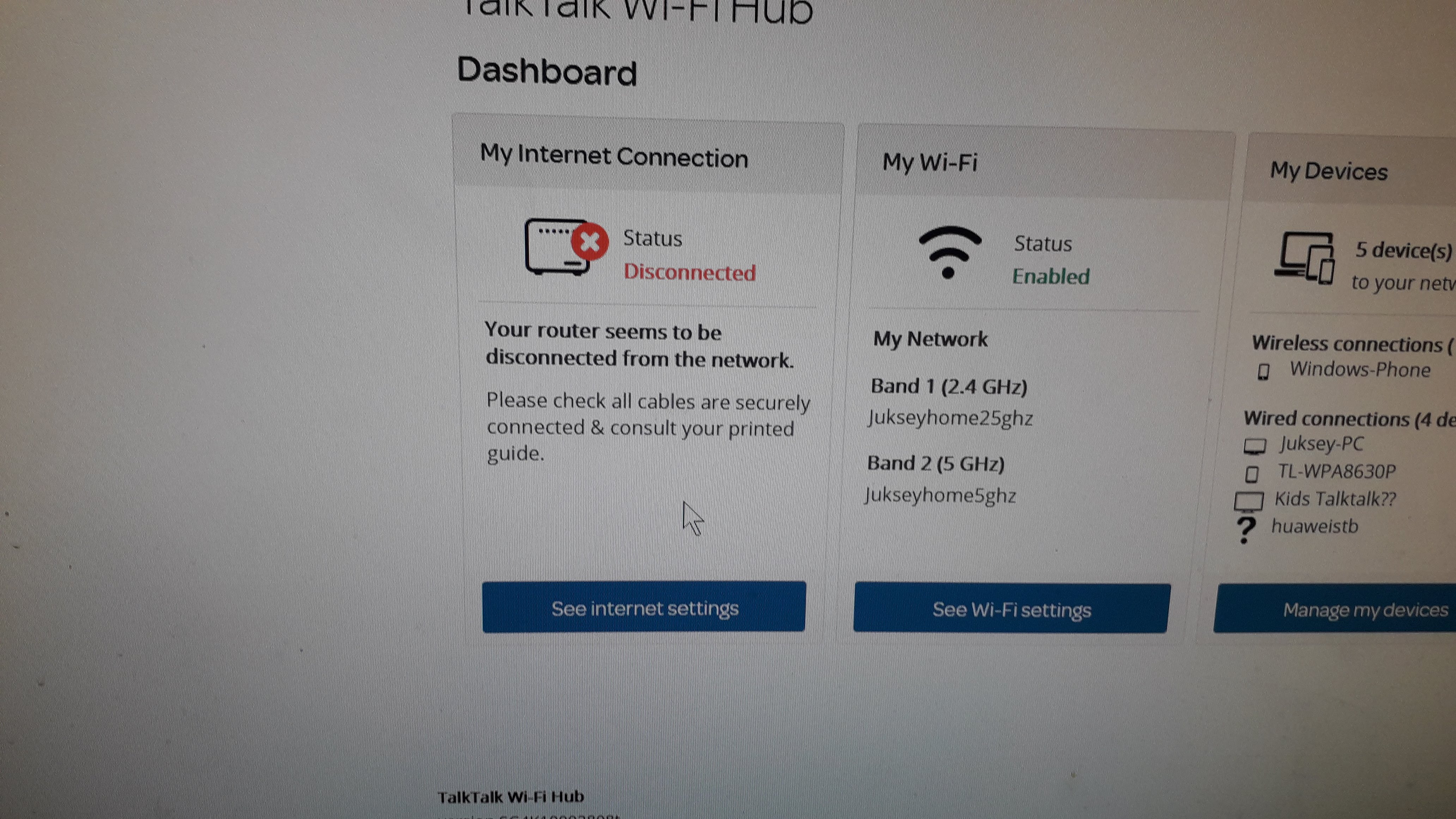 Solved No connection since 9pm TalkTalk Help & Support