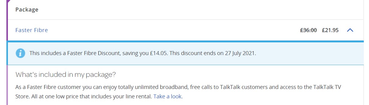 Bill breakdown. - TalkTalk Help & Support