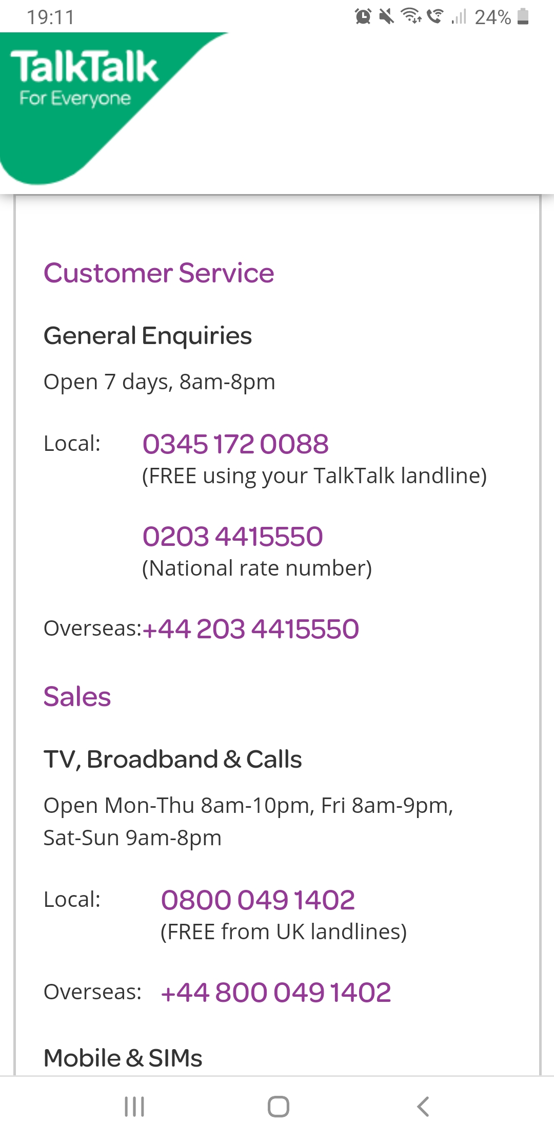 Telephone Numbers For Assistance TalkTalk Help Support