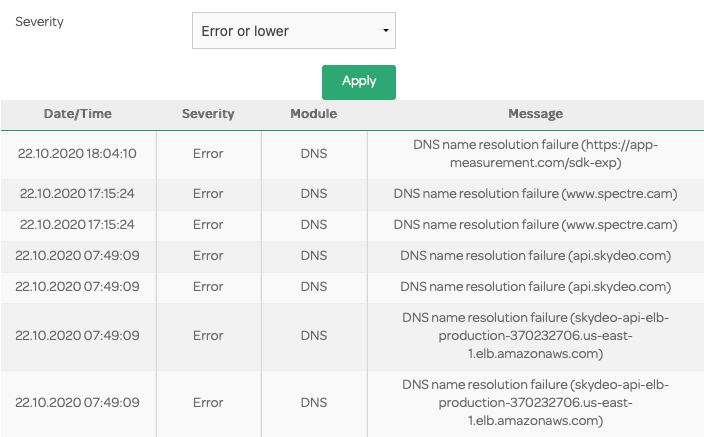 DNS Name Resolution Failure Logs - TalkTalk Help & Support