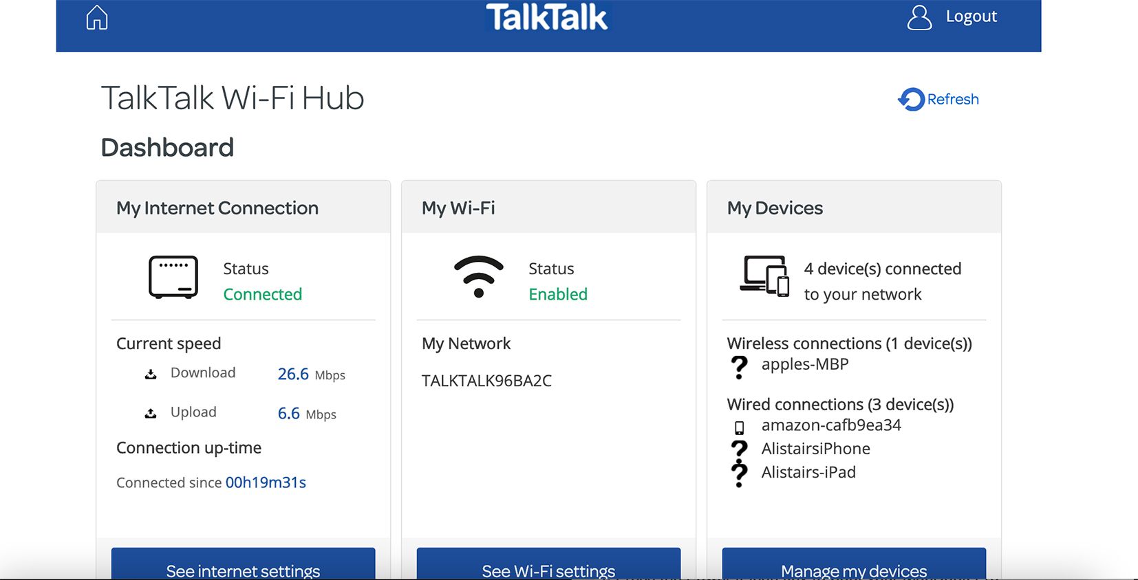 Slow (12Mbps) fibre speed TalkTalk Help & Support