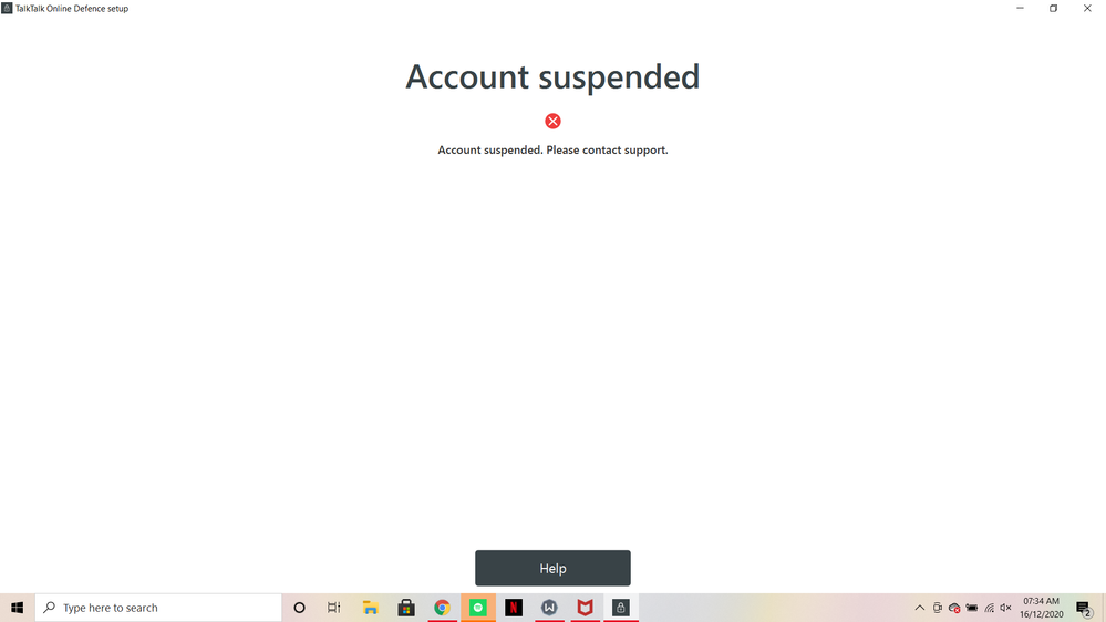 Solved: Home Safe Account Suspended. - TalkTalk Help & Support
