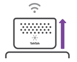 Wi-Fi Hub upright on a table showing a strong signal.png