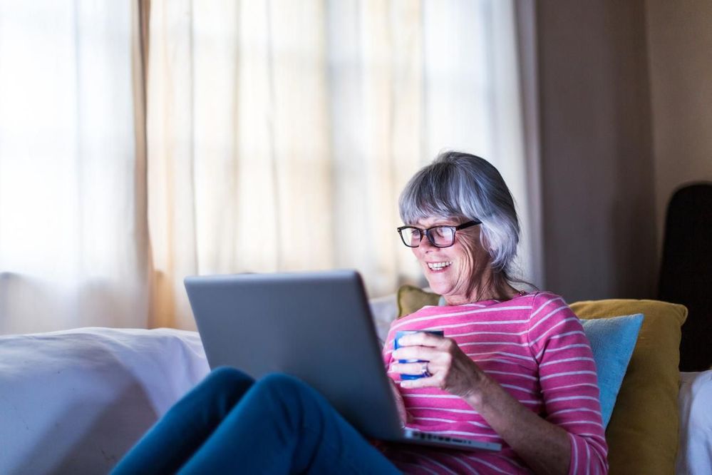 Lady looking at laptop