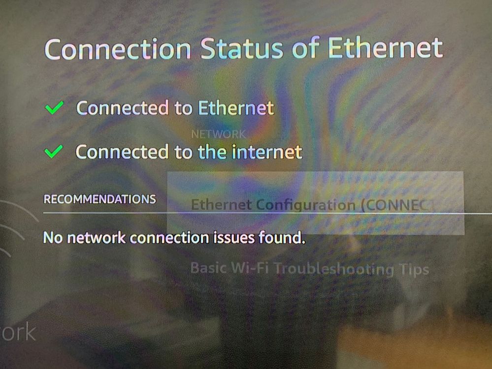 Reports "No network connection issues"