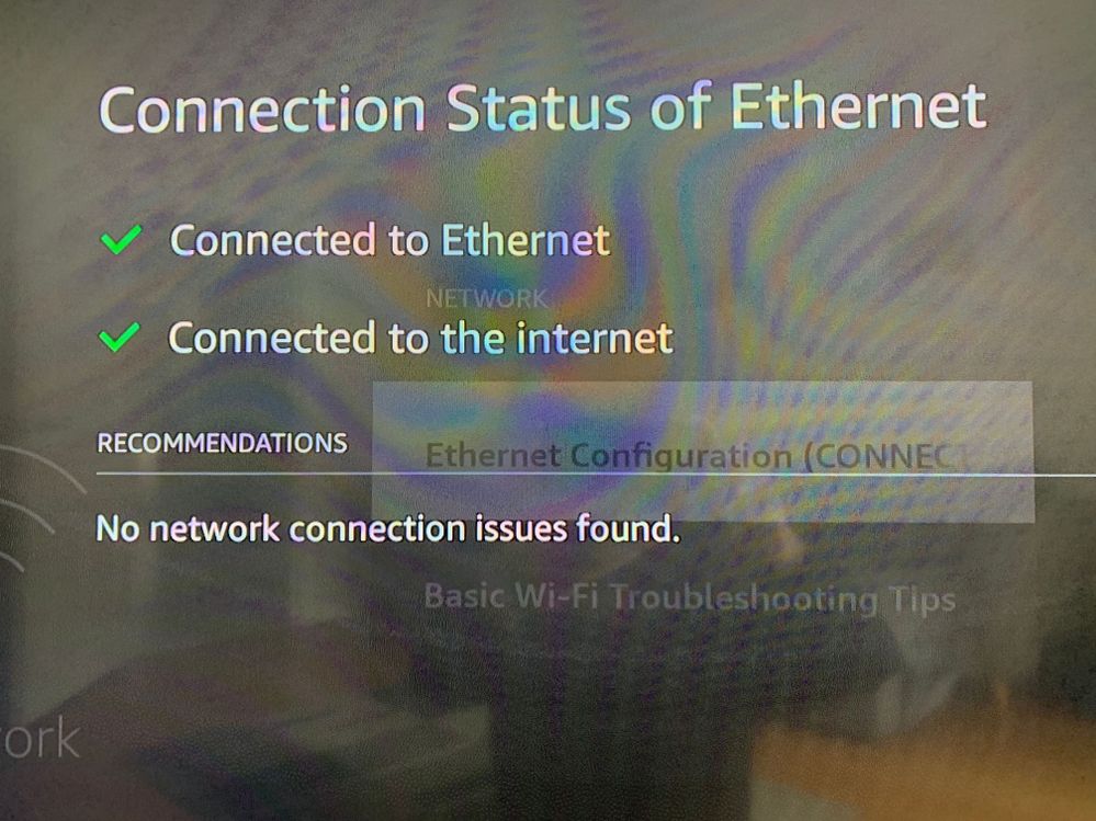 Reports "No network connection issues"