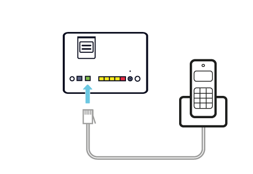 Phone connected to Wi-Fi Hub in green socket