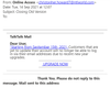 example of phishing email with Closing Old Version in subject