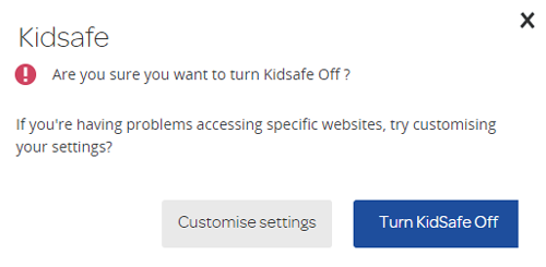 Turn off Kidsafe