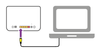 computer connected to router with cable