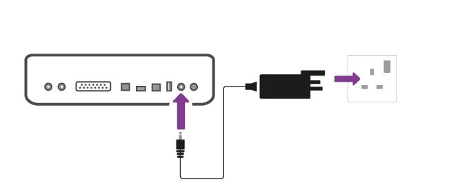 Connect TV box to power outlet