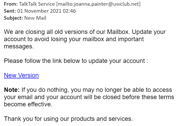 example-of-phishing-email-with New Mail in-subject