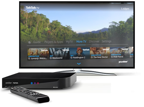 TV box and TV showing More TV