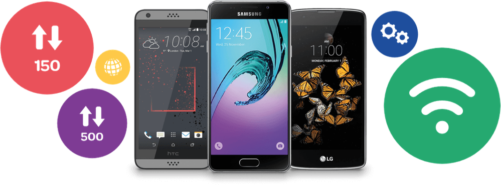 image of mobiles and symbols