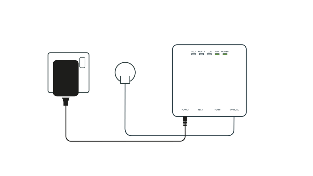 Fibre connection box and power socket