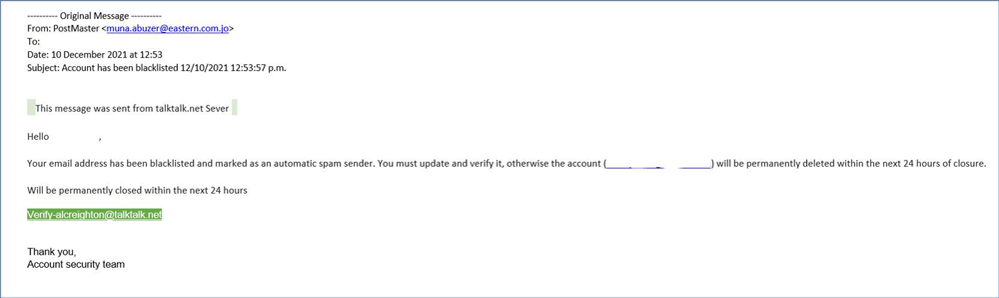 example-of-phishing-email-with-Account-has-been-blacklisted 12/10/21 12:53::57-in-subject