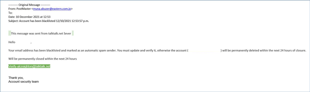 example-of-phishing-email-with-Account-has-been-blacklisted-in-subject