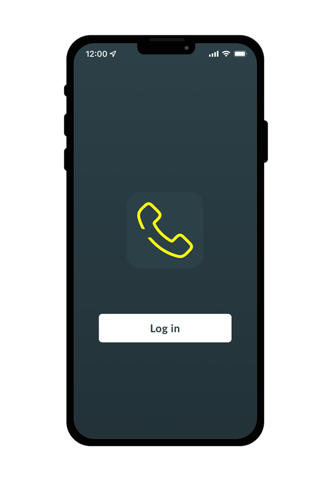 Voip App login screen