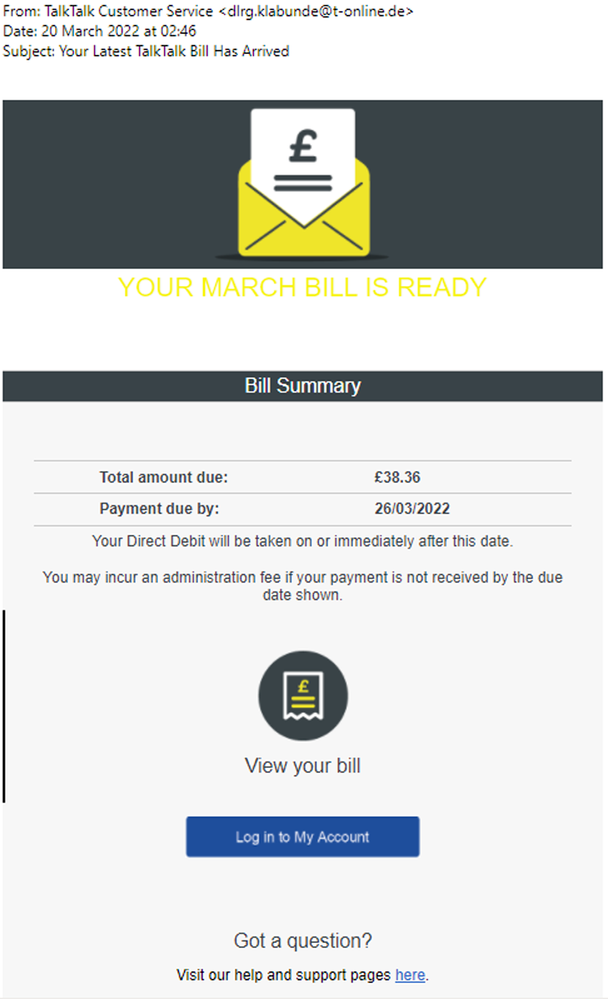 example-of-phishing-email-with-Your-Latest-TalkTalk-Bill-Has-Arrived-in-subject