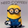 Minion with coffee cup