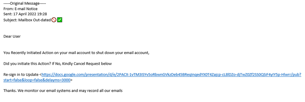 example-of-phishing-email-with-Mailbox-Out-dated-in-subject