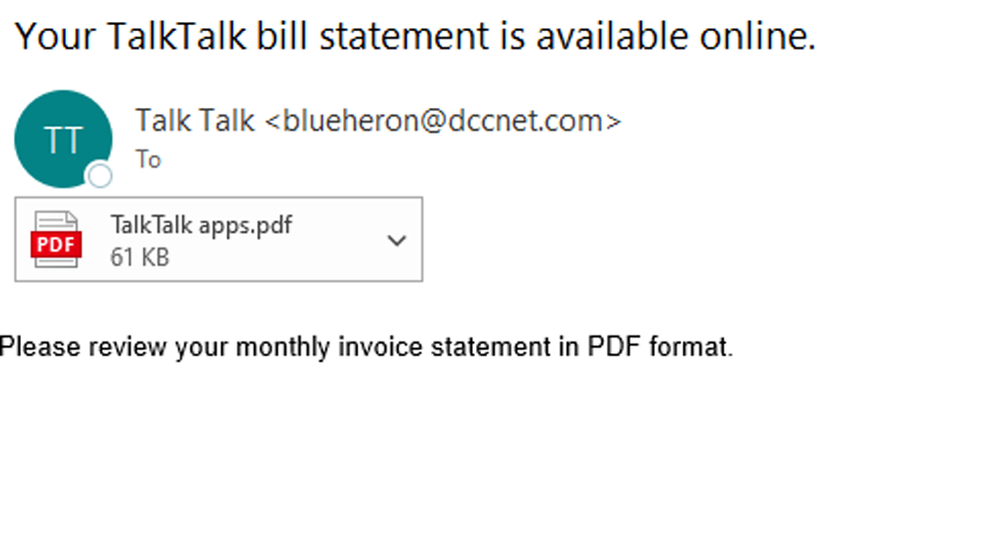 example-of-phishing-email-with-Your-TalkTalk-bill-statement-is-available-online-in-subject