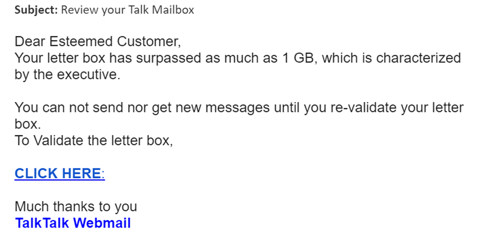 example-of-phishing-email-with-Review-your-Talk-Mailbox-in-subject