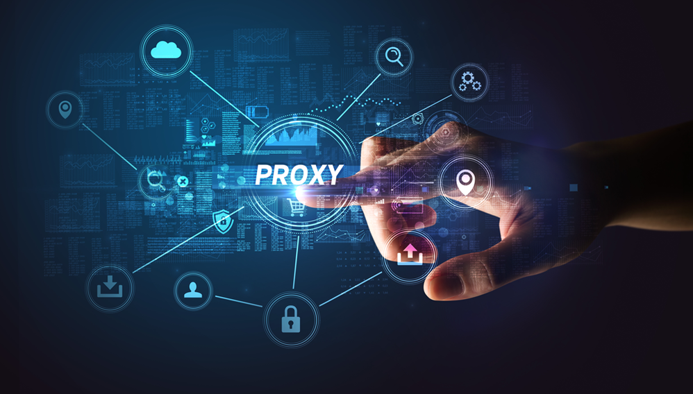 Finger pointing to the word proxy