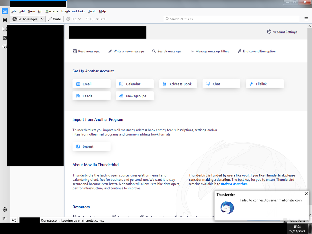 Thunderbird Login Problem