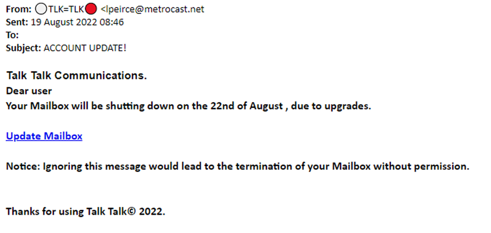 example-of-phishing-email-with-ACCOUNT UPDATE -in-subject
