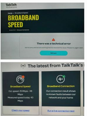 TalkTalk dashboard