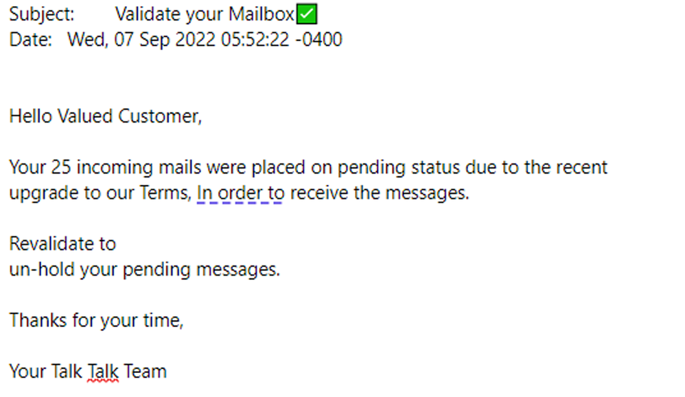 example-of-phishing-email-with-Validate-Your-Mailbox-in-subject