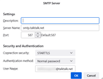 SMTP settings
